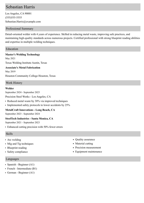 sample resume example