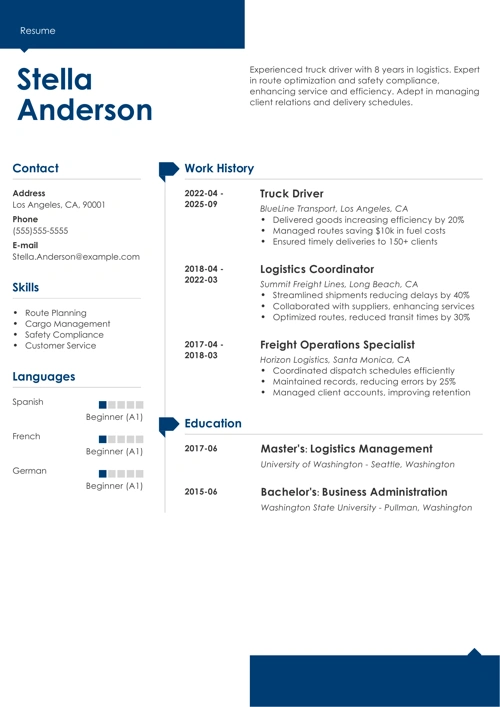 sample resume example