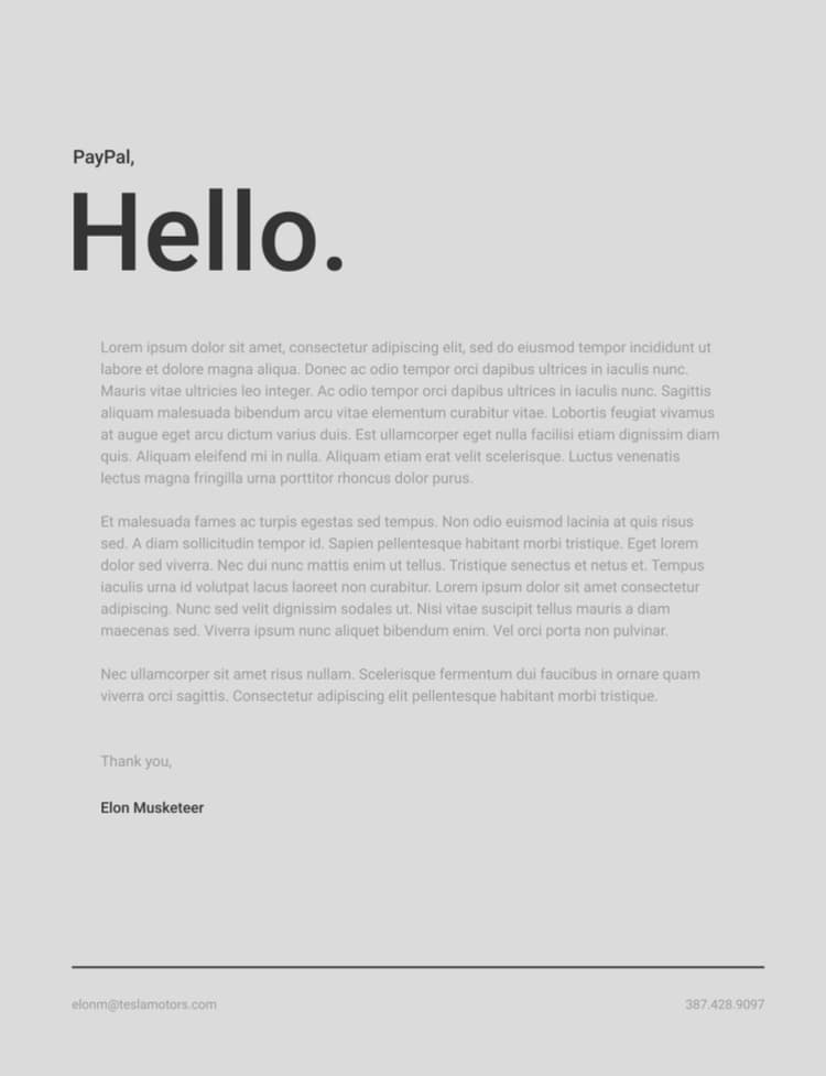 Cover Letter Template for Figma