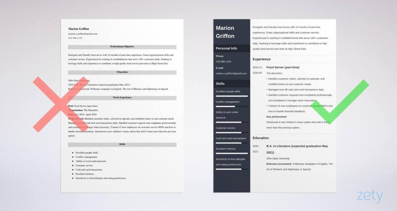 resume template part time job