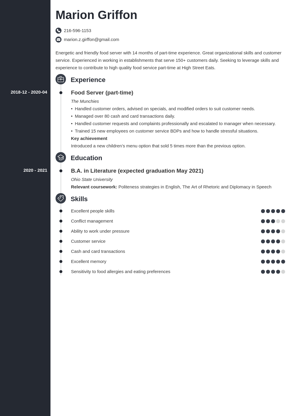 first time resume template