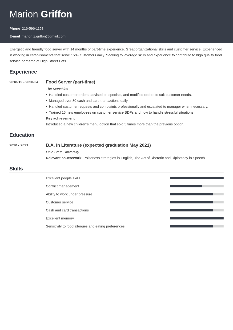 Resume For A Part Time Job Template And How To Write