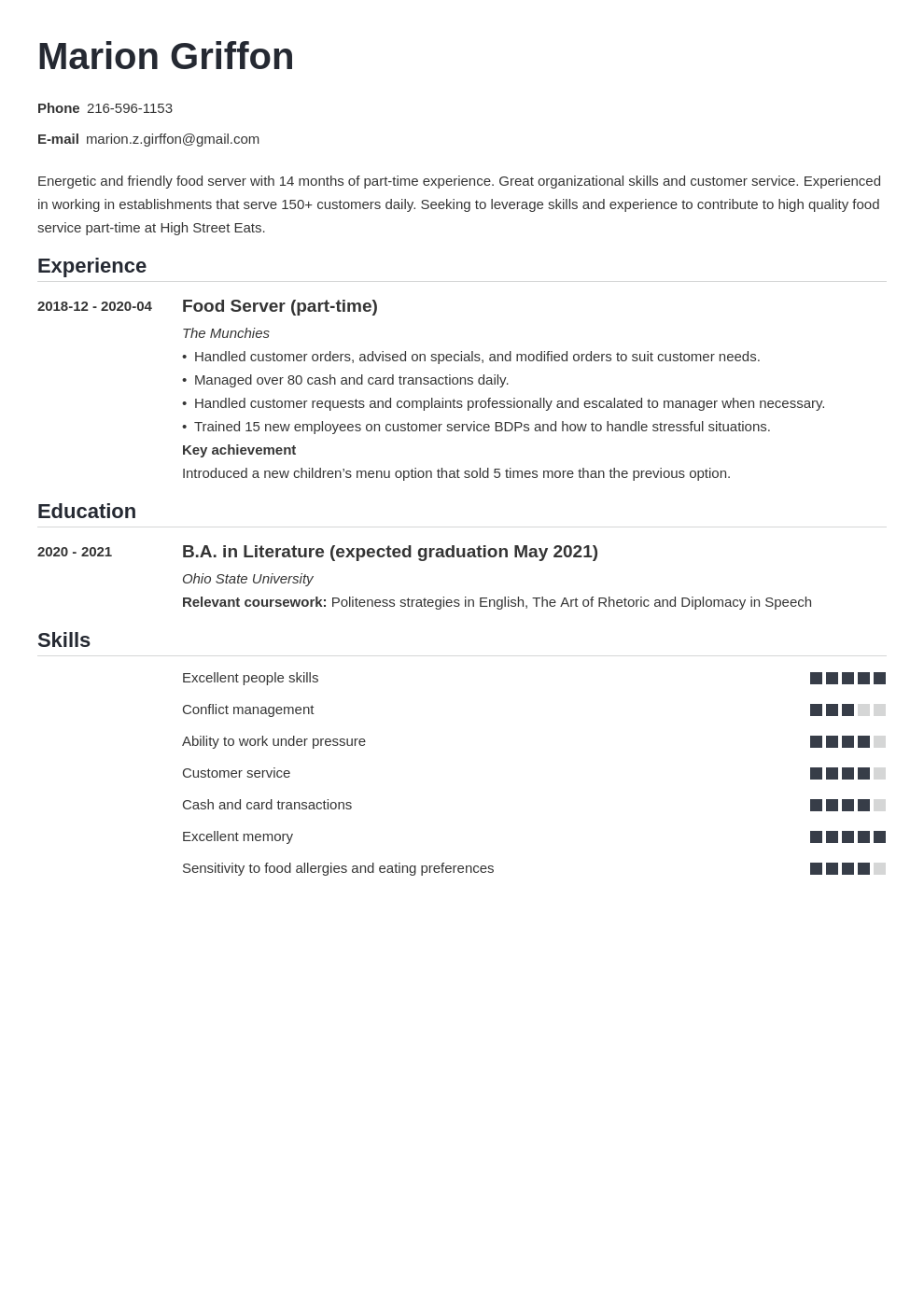 Student Part Time Job Resume Template Telegraph