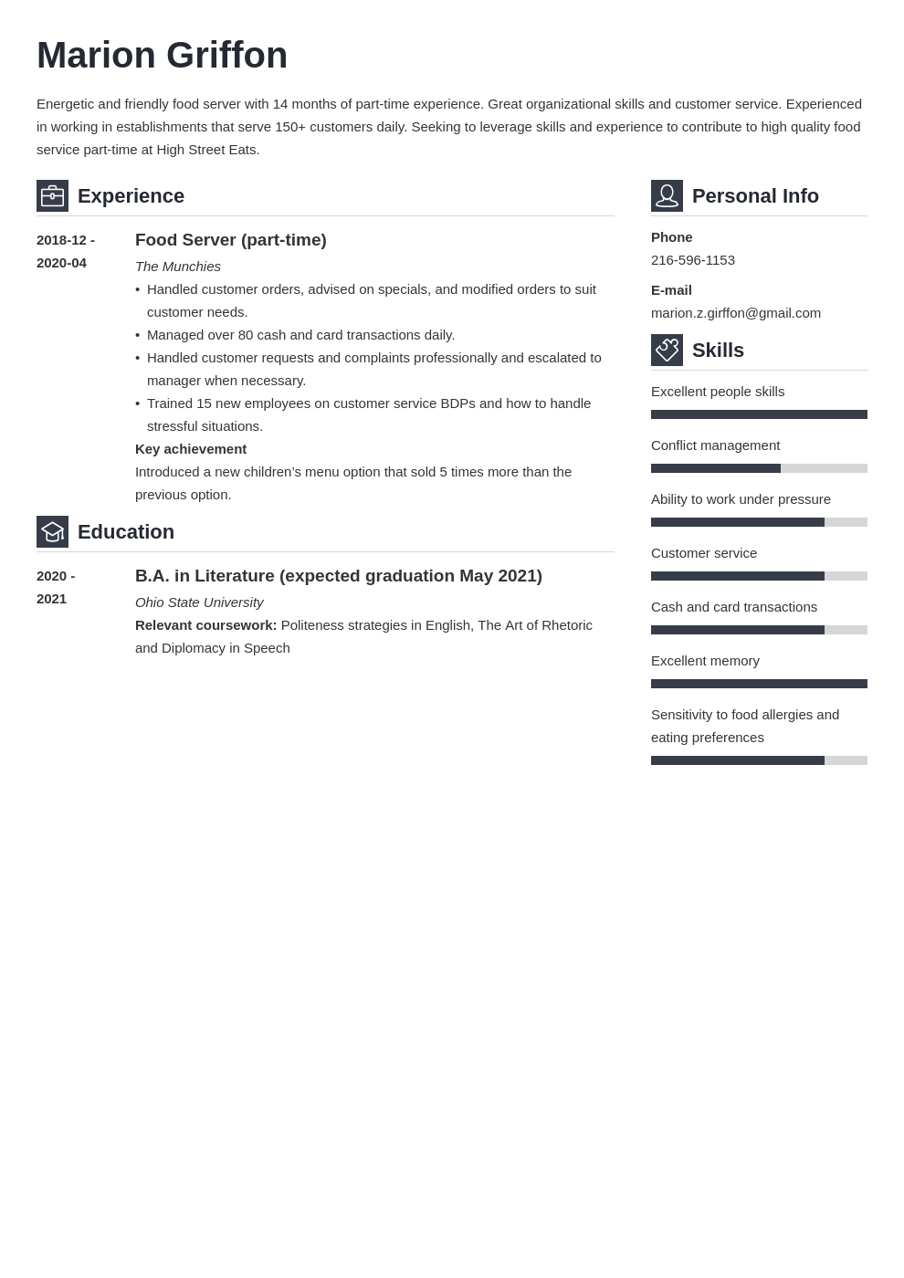 part time jobs resume canada