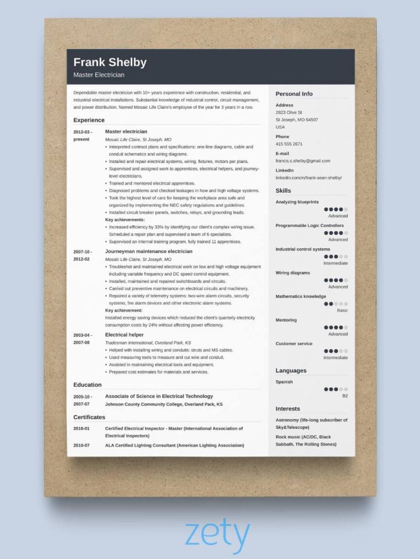 chronological resume structure