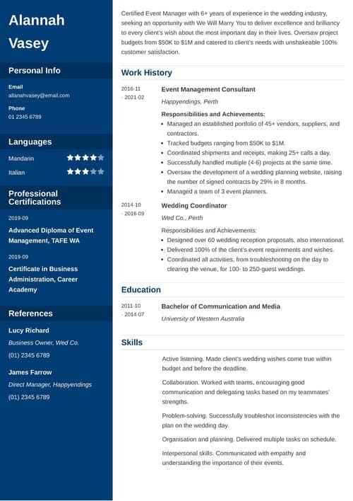 resume format example