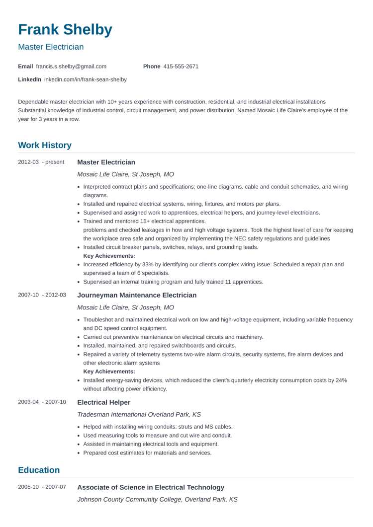 Nanica resume template