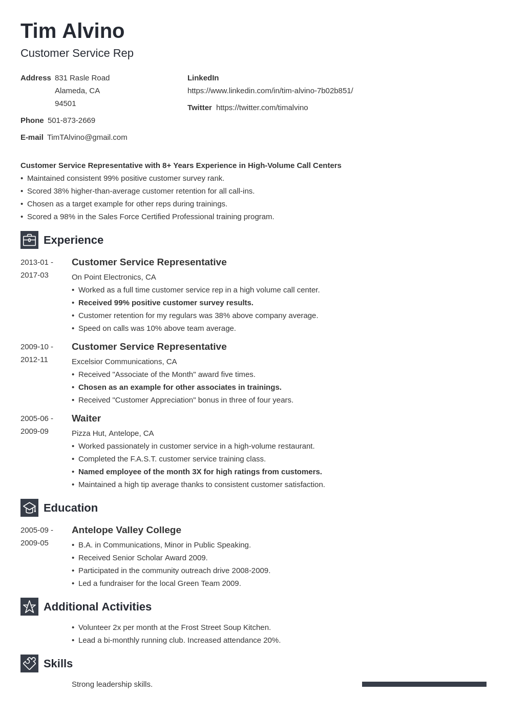 headline for resume examples