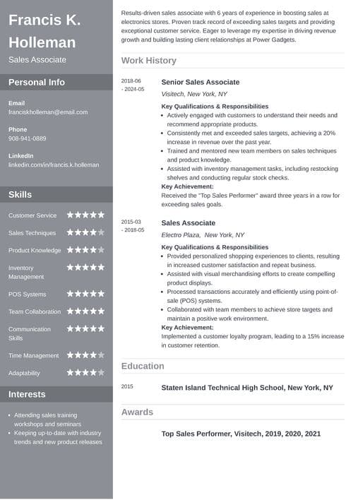 sample resume example