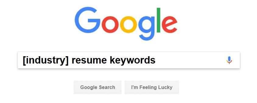 Find resume keywords in Google