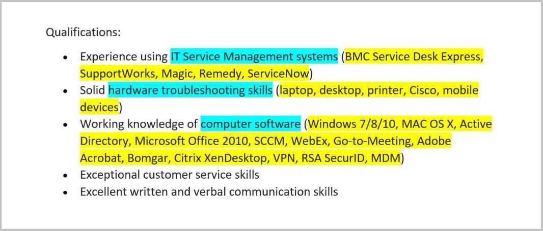 Resume Keywords List By Industry For Use To Pass The Ats - keywords definition computer