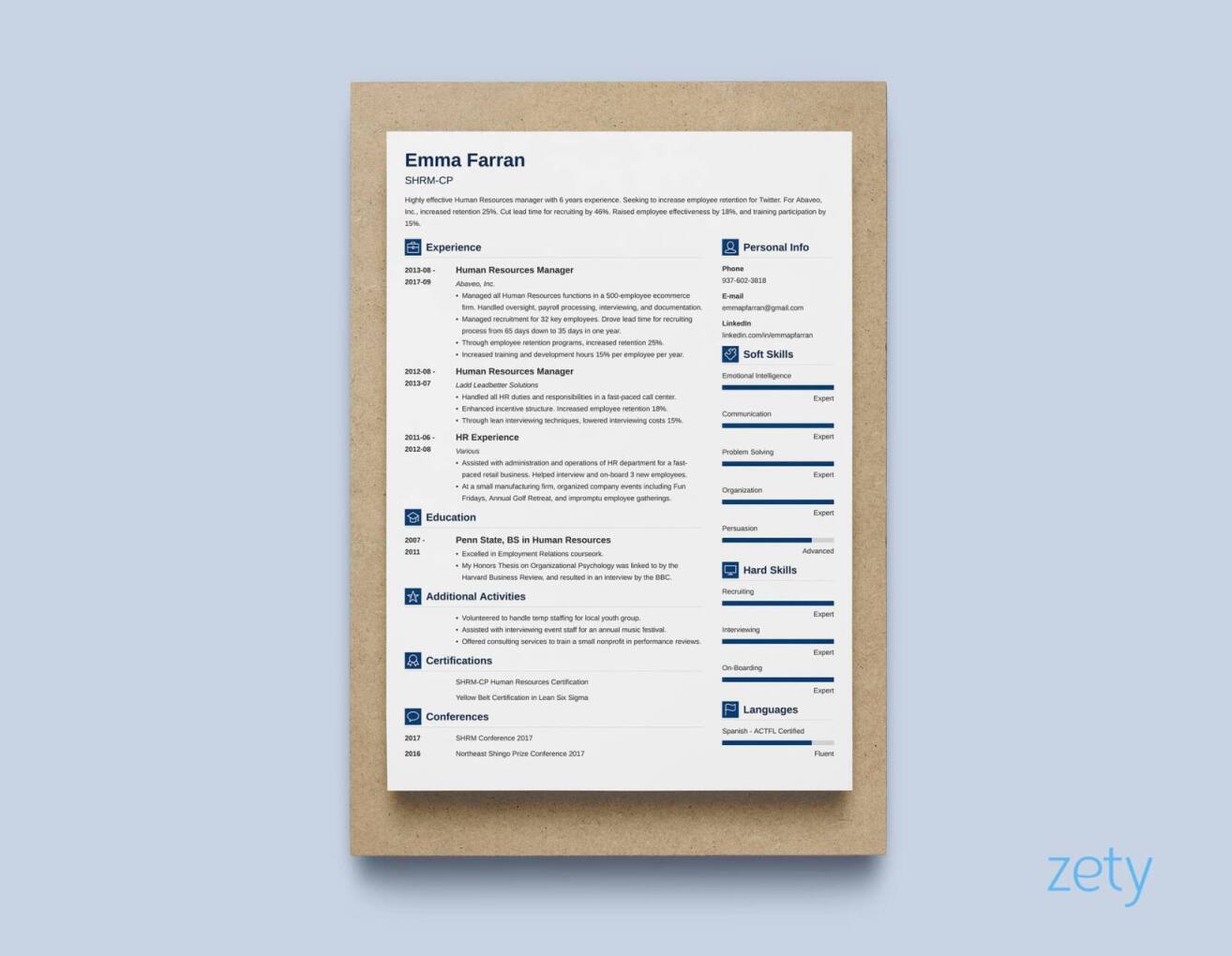 Resume Layout Sample from cdn-images.zety.com
