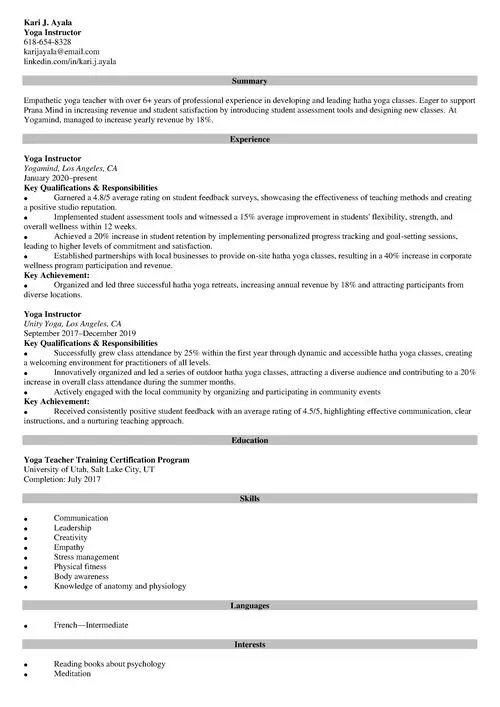 free resume template for parsing