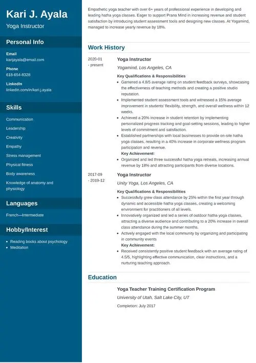 free resume template for parsing