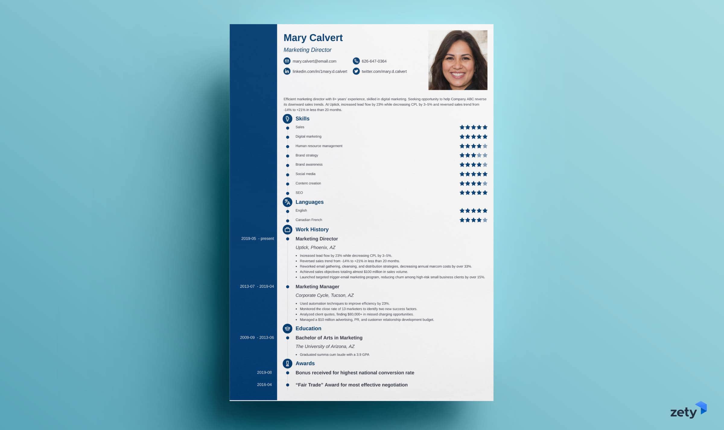 Resume with a picture Concept