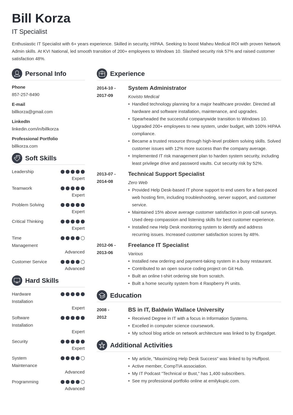 18+ Professional Resume Profile Examples for Any Job