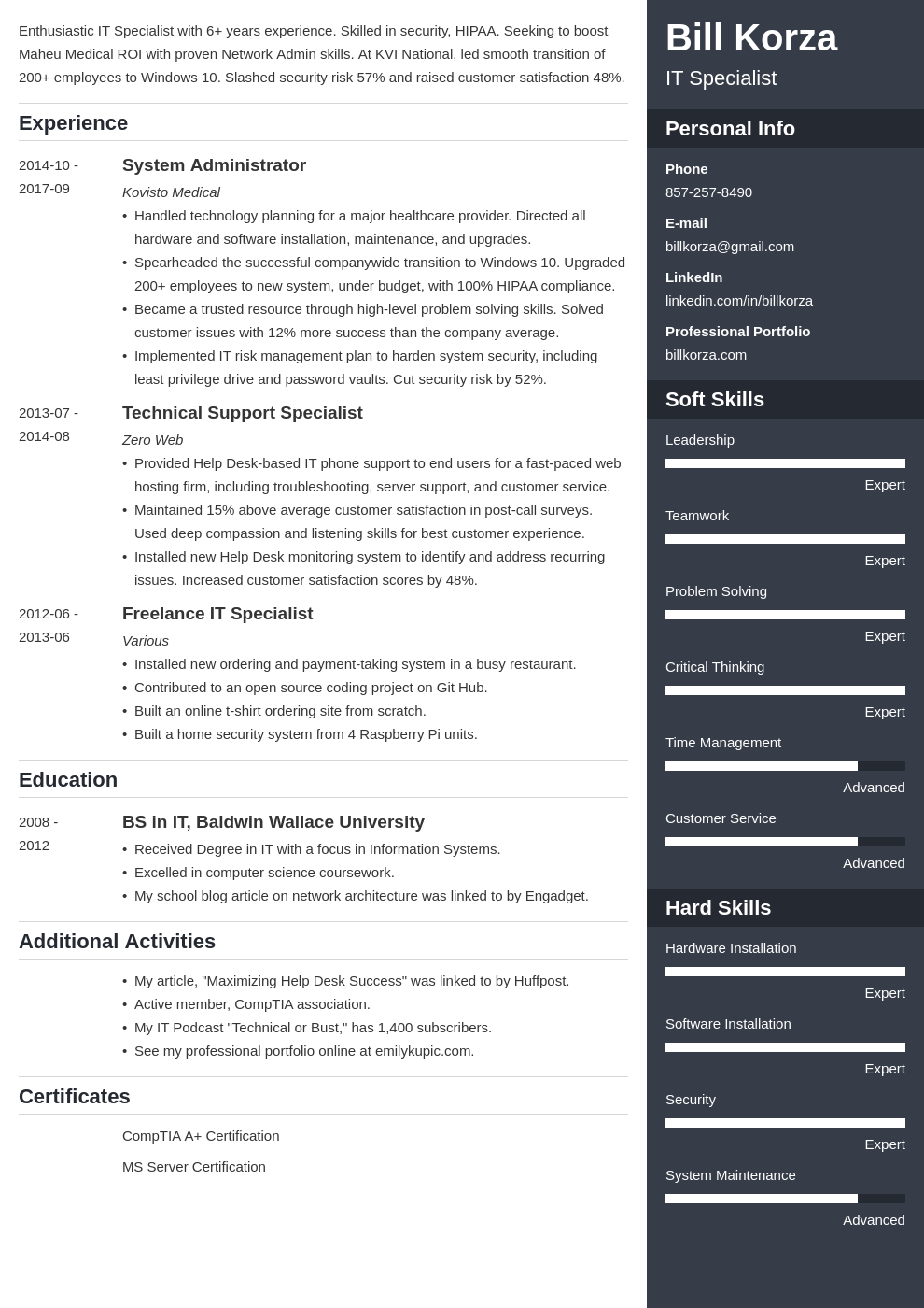 18+ Professional Resume Profile Examples for Any Job