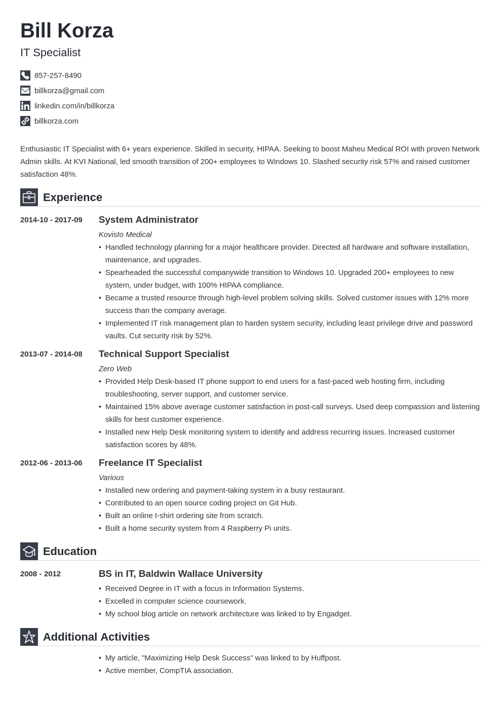 23 Professional Resume Profile Examples & Section Template Intended For Personal Business Profile Template