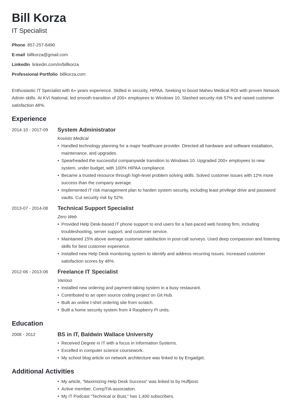 19 Professional Resume Profile Examples & Section Template