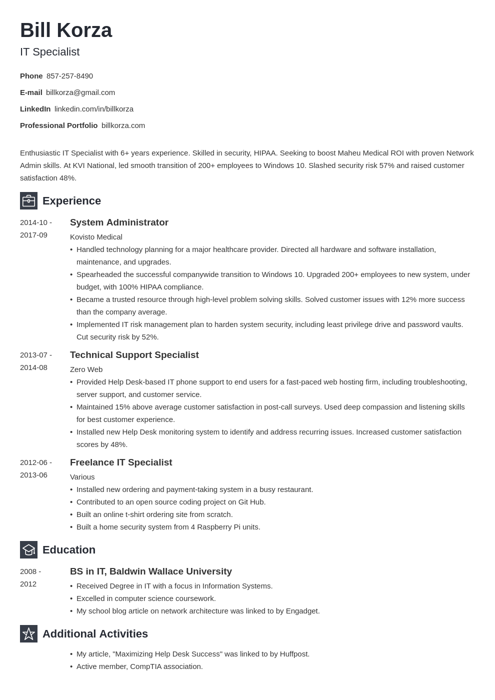 18+ Professional Resume Profile Examples for Any Job