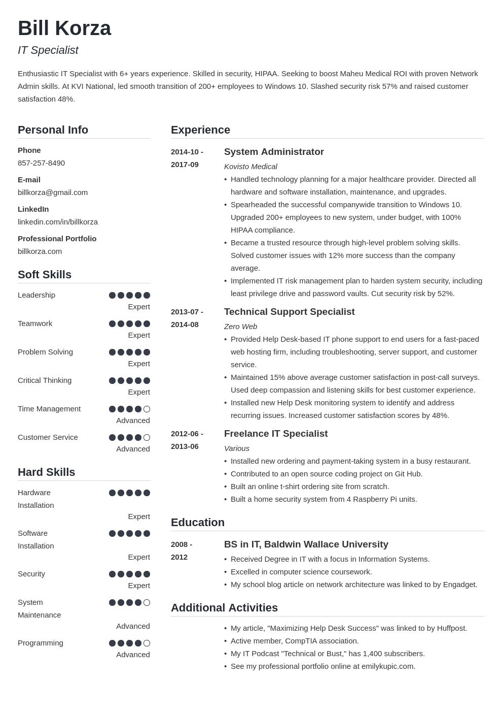 18+ Professional Resume Profile Examples for Any Job