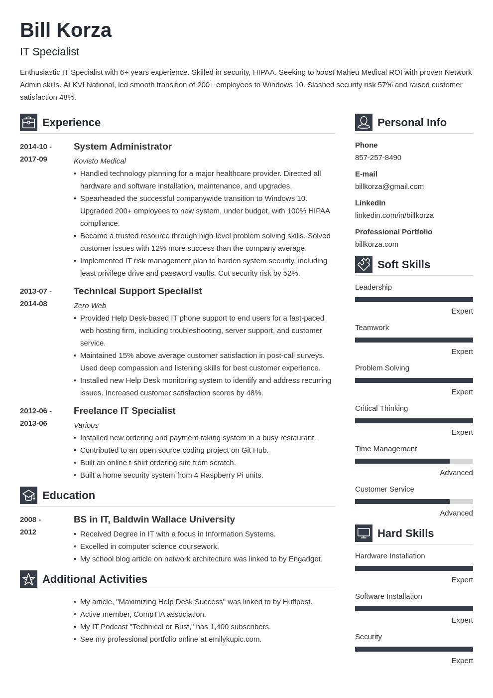 19 Professional Resume Profile Examples Section Template