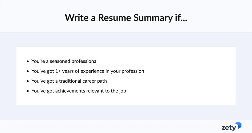 When Should You Write a Resume Summary