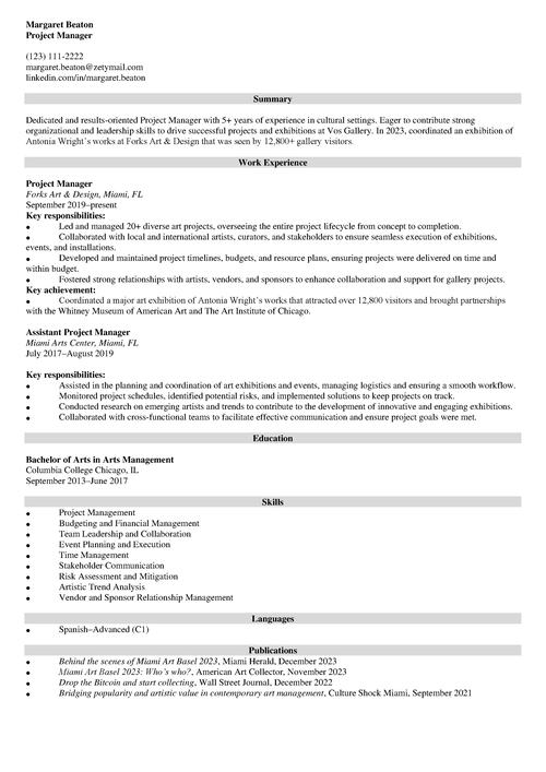 sample resume example