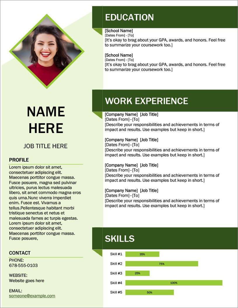 resume sample free download word