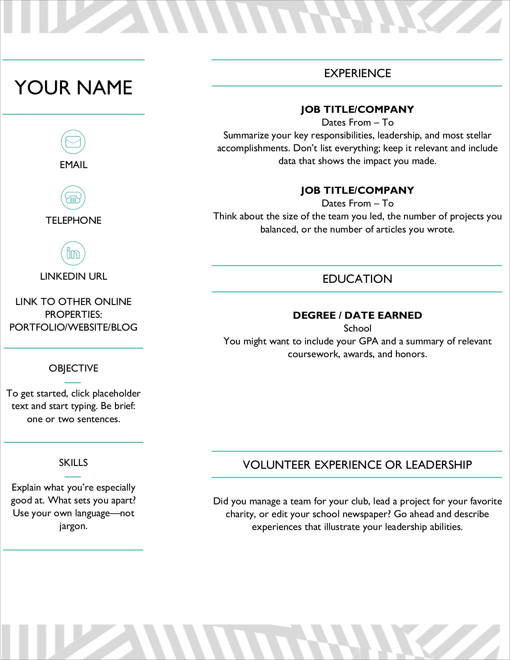 resume microsoft word templates