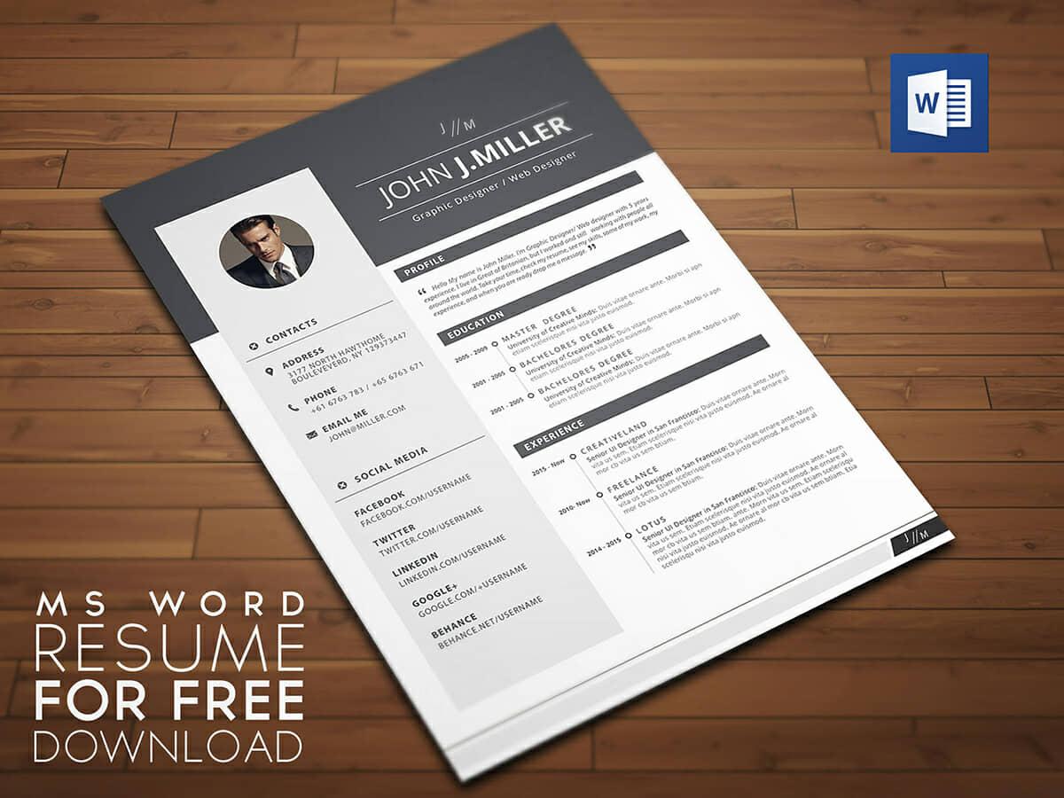 25 Resume Templates For Microsoft Word Free Download