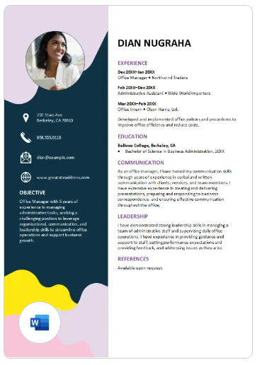 playful business resume by microsoft