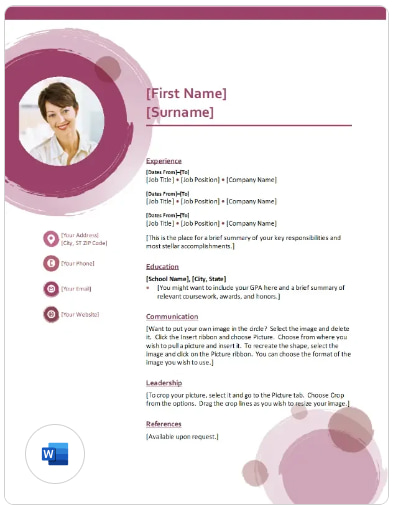 soft suite resume template by Microsoft