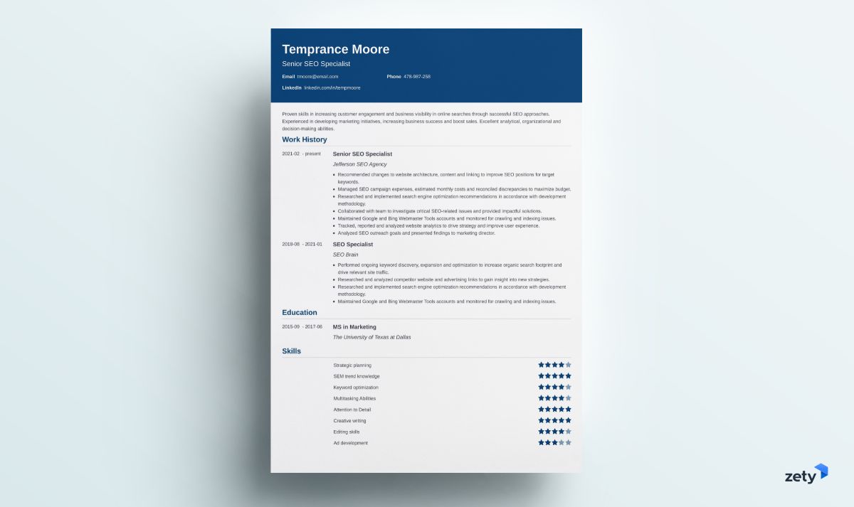 resume templates for microsoft word