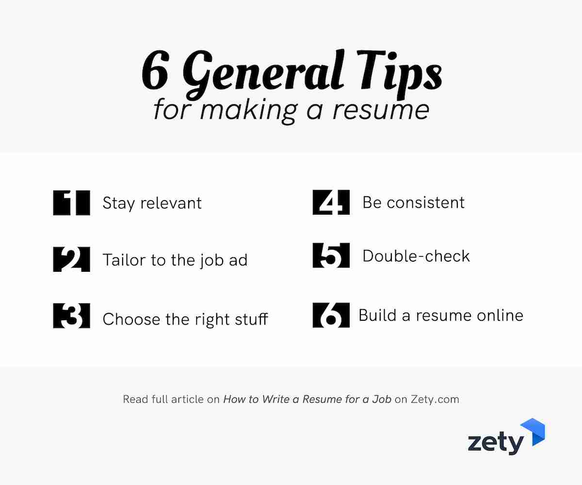 general resume making tips