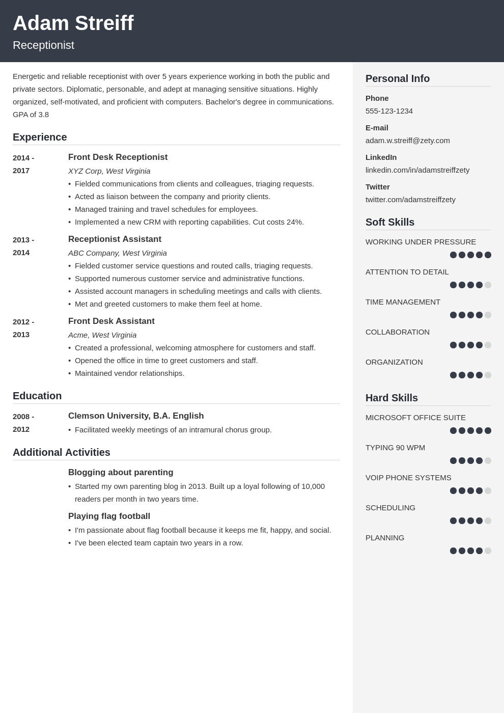 resume examples and tips