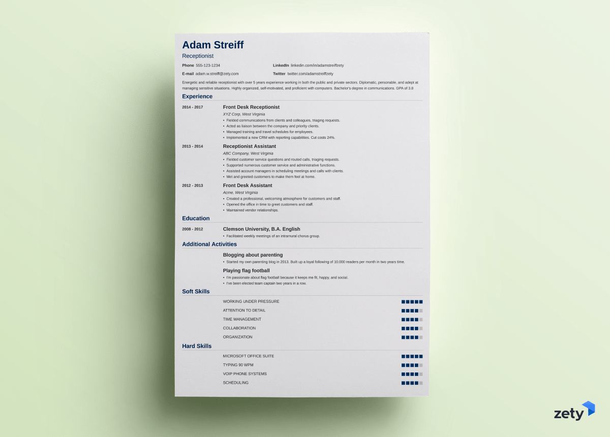 nanica resume template