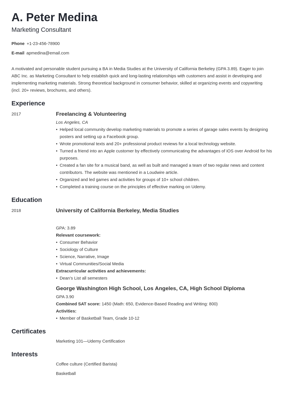 How To Make A Resume With No Experience Examples   Resume With No Work Experience Template Minimo 