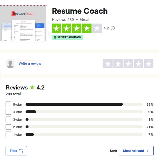 Trustpilot Resume Coach Review