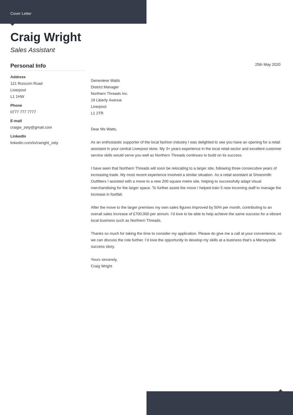 retail cover letter examples uk
