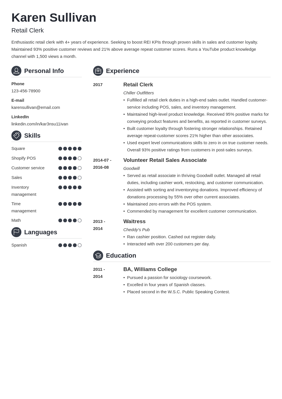 What Skills To Put On A Resume For Retail