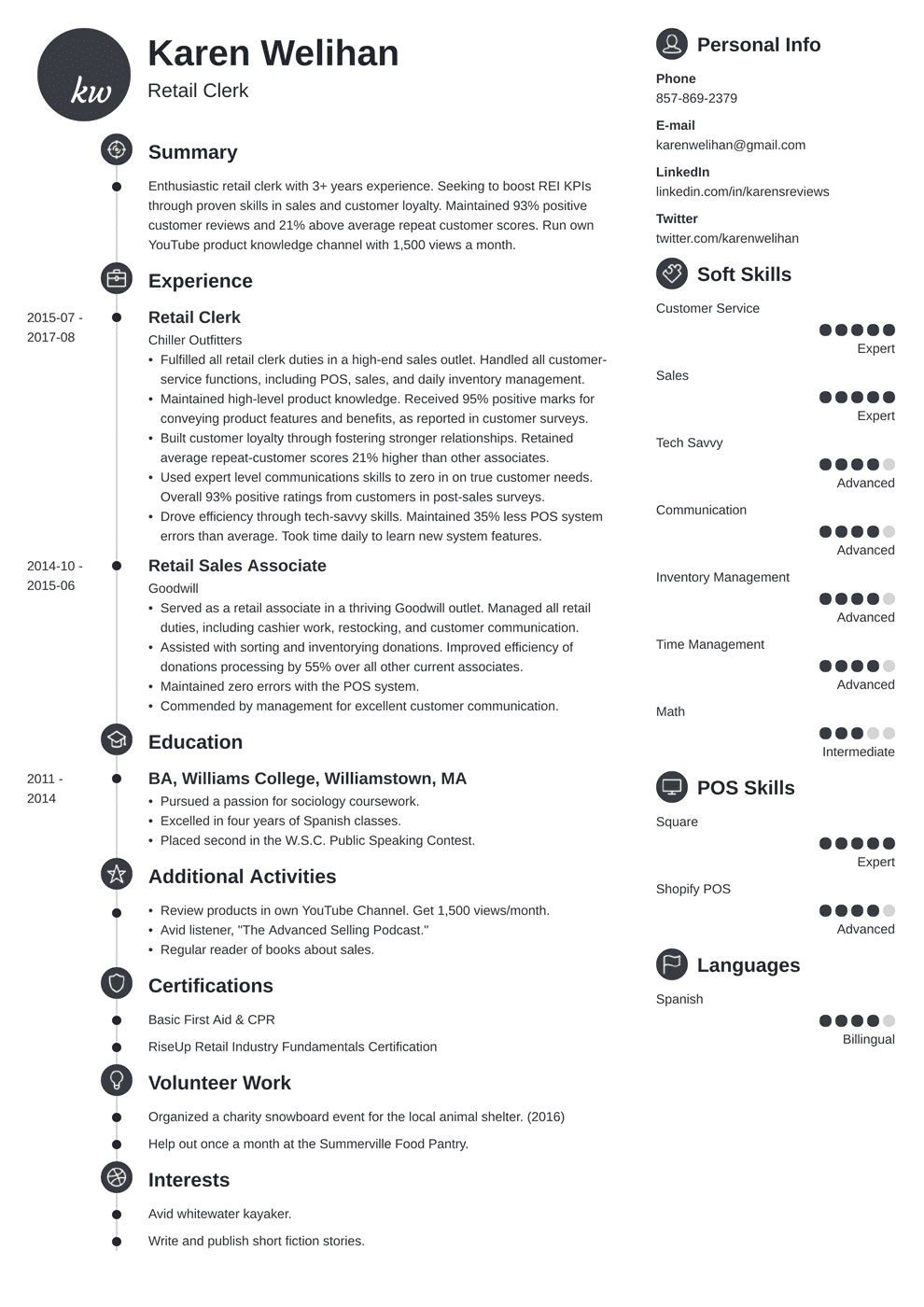 Retail Resume Examples (with Skills & Experience)