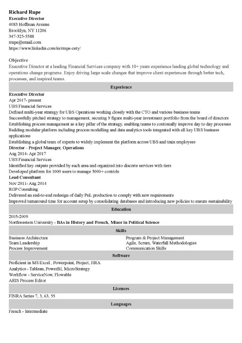 critical thinking resume