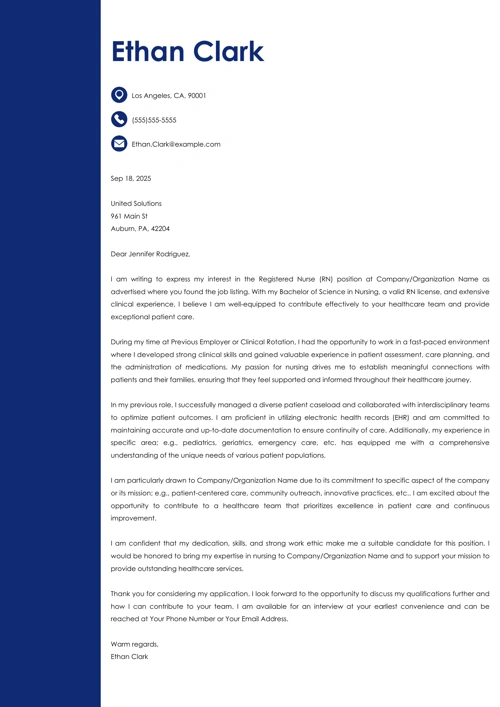 Registered Nurse (RN) Cover Letter Samples (20+ Examples)