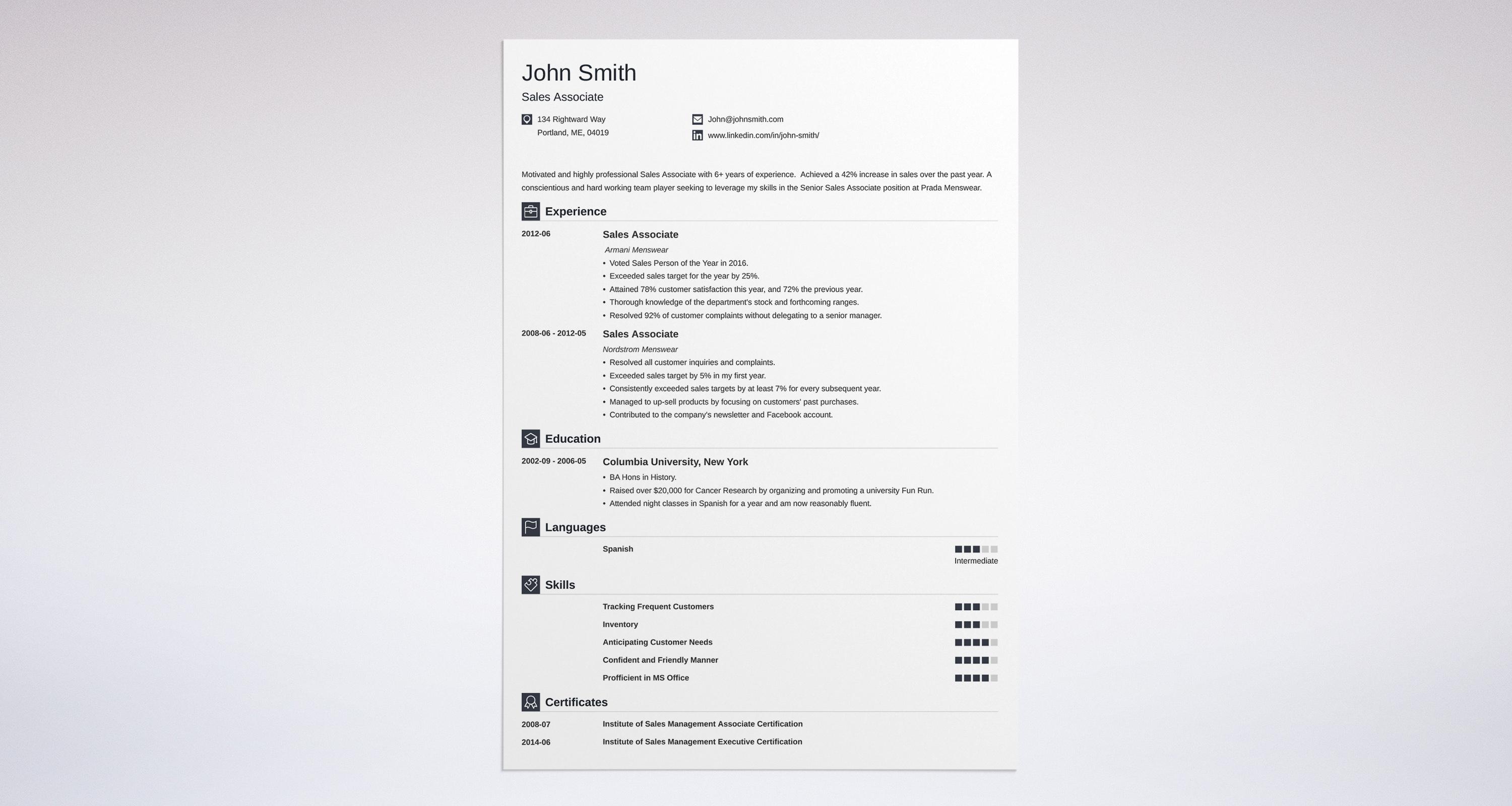 Sales Associate Resume Sample Complete Guide 20 Examples