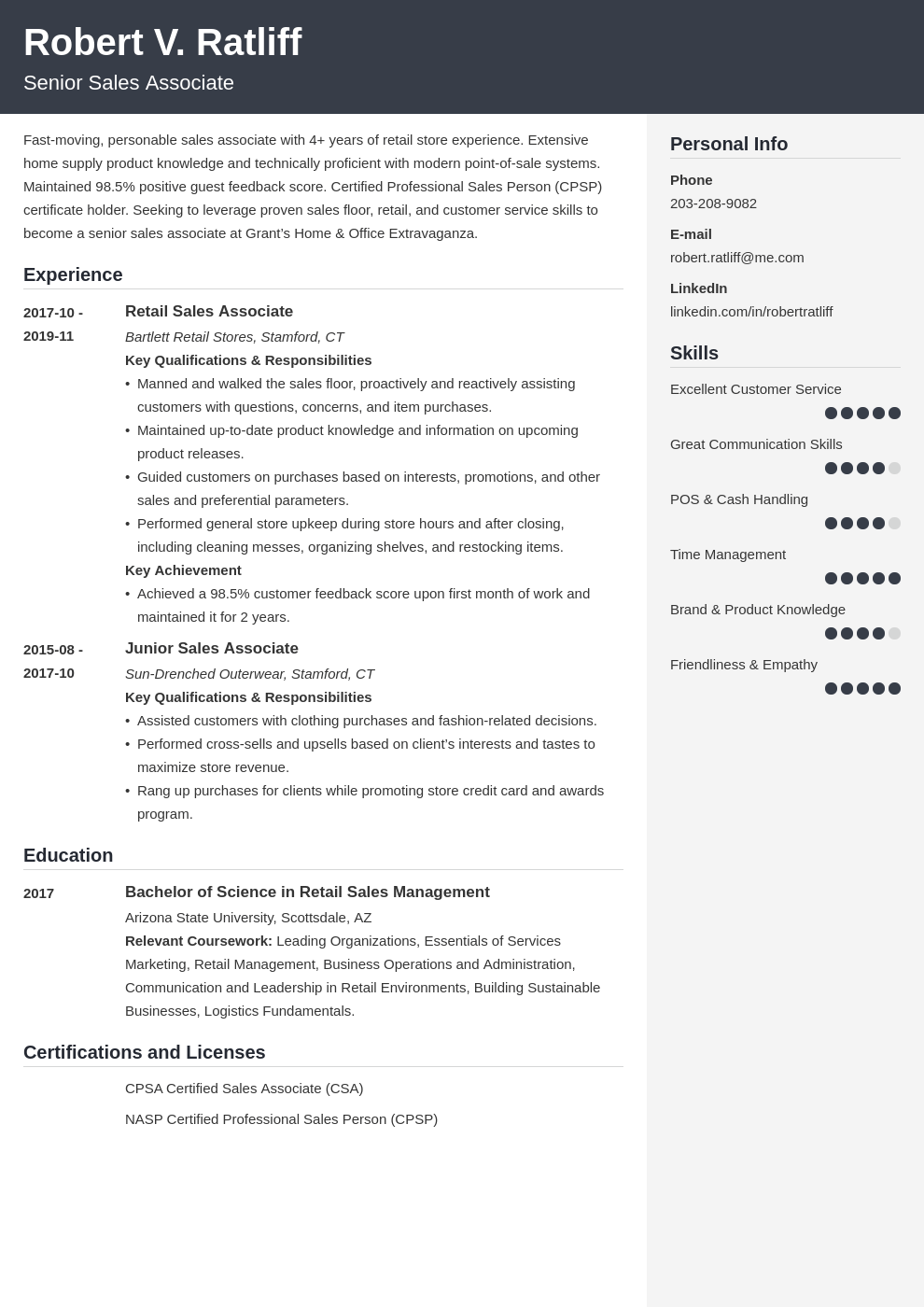 Sales Associate Resume [Example + Job Description]