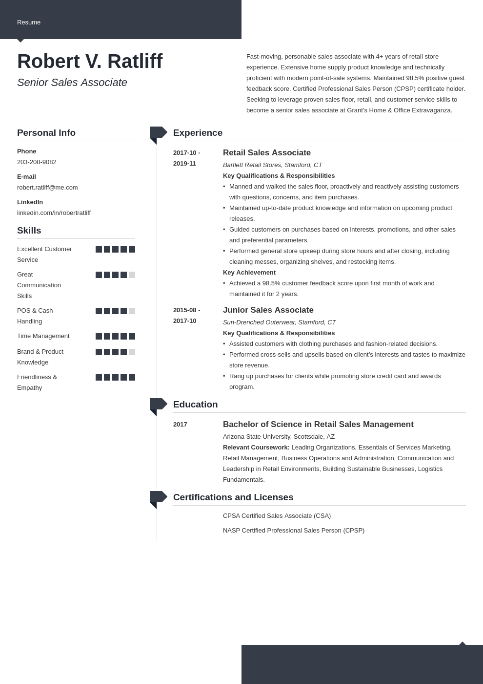 sales associate resume template modern