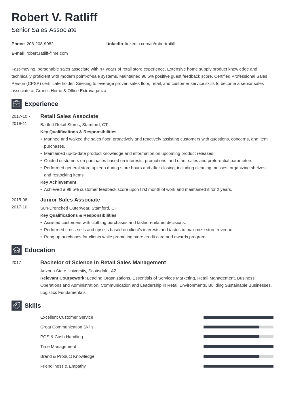 sales associate resume template newcast