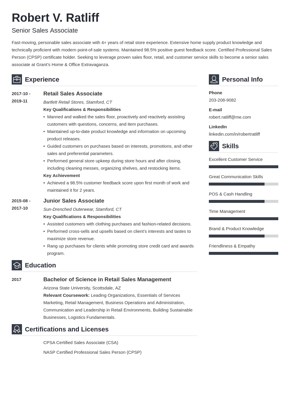 Sales Associate Resume [Example + Job Description]