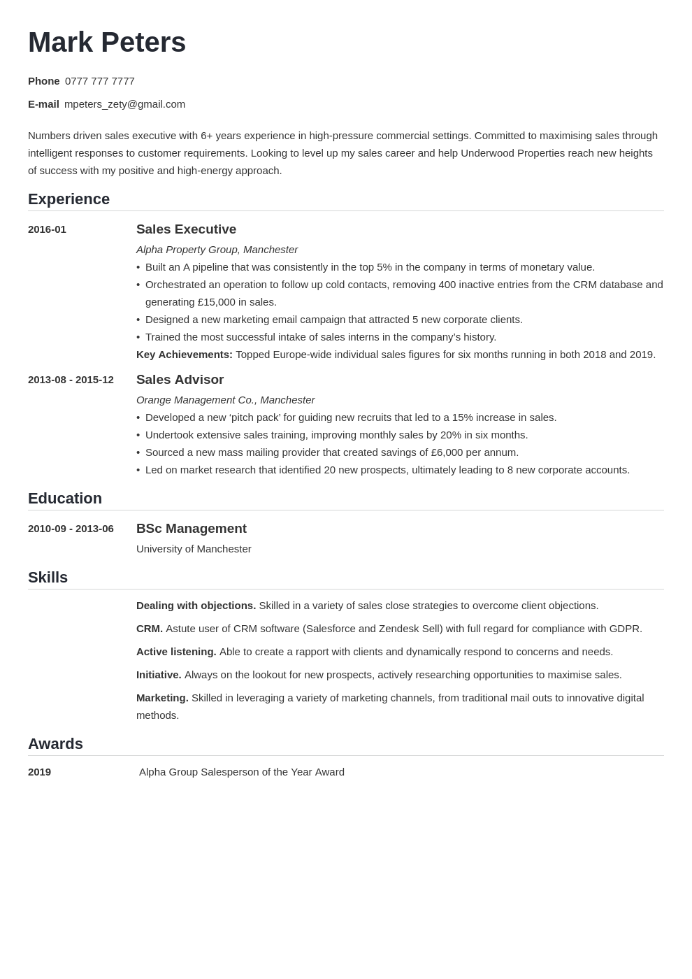 Sales CV: Examples and How-to-Write Guide (+Template)